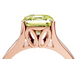 Rose gold Fancy Yellow Asscher  Solitaire Diamond Ring with Cathedral Band and Four-Prong Setting_87