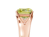 Rose gold Fancy Yellow Asscher  Solitaire Diamond Ring with Cathedral Band and Four-Prong Setting_88