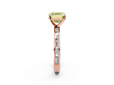 Rose gold Fancy Yellow Asscher  Solitaire Diamond Ring with Channel-Set Baguette Band and Four-Prong Setting_24