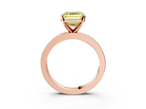 Rose gold Fancy Yellow Asscher  Solitaire Diamond Ring with Channel-Set Baguette Band and Four-Prong Setting_25