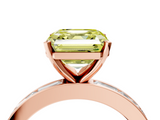 Rose gold Fancy Yellow Asscher  Solitaire Diamond Ring with Channel-Set Baguette Band and Four-Prong Setting_26