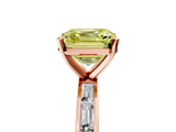 Rose gold Fancy Yellow Asscher  Solitaire Diamond Ring with Channel-Set Baguette Band and Four-Prong Setting_27