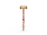 Rose gold Fancy Yellow Asscher  Solitaire Diamond Ring with Channel Set Band and Bezel Prong Setting_63