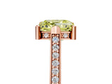 Rose gold Fancy Yellow Asscher  Solitaire Diamond Ring with Channel Set Band and Bezel Prong Setting_66