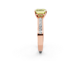 Rose gold Fancy Yellow Asscher  Solitaire Diamond Ring with Channel-Set Band and Four-Prong Setting_27