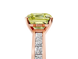 Rose gold Fancy Yellow Asscher  Solitaire Diamond Ring with Channel-Set Band and Four-Prong Setting_30