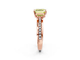 Rose gold Fancy Yellow Asscher  Solitaire Diamond Ring with Channel Set Band and Six-Prong Setting_48