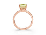 Rose gold Fancy Yellow Asscher  Solitaire Diamond Ring with Channel Set Band and Six-Prong Setting_49