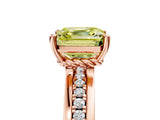 Rose gold Fancy Yellow Asscher  Solitaire Diamond Ring with Channel Set Band and Six-Prong Setting_51