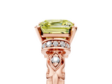 Rose gold Fancy Yellow Asscher  Solitaire Diamond Ring with Filigree Band and Four-Prong Setting_5
