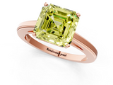 Rose gold Fancy Yellow Asscher  Solitaire Diamond Ring with Four-Prong Setting and Classic Band_21