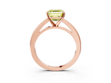 Rose gold Fancy Yellow Asscher  Solitaire Diamond Ring with Four-Prong Setting and Classic Band_23