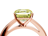 Rose gold Fancy Yellow Asscher  Solitaire Diamond Ring with Four-Prong Setting and Classic Band_24