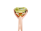 Rose gold Fancy Yellow Asscher  Solitaire Diamond Ring with Four-Prong Setting and Classic Band_25