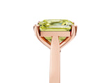 Rose gold Fancy Yellow Asscher  Solitaire Diamond Ring with Four-Prong Setting and Tapered Band