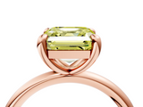 Rose gold Fancy Yellow Asscher  Solitaire Diamond Ring with Four-Prong Setting on a Plain Band_24