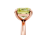 Rose gold Fancy Yellow Asscher  Solitaire Diamond Ring with Four-Prong Setting on a Plain Band_25