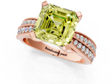 Rose gold Fancy Yellow Asscher  Solitaire Diamond Ring with Milgrain Pavé Band and Four-Prong Setting_55
