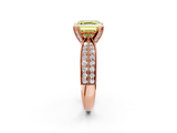 Rose gold Fancy Yellow Asscher  Solitaire Diamond Ring with Milgrain Pavé Band and Four-Prong Setting_56