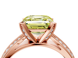 Rose gold Fancy Yellow Asscher  Solitaire Diamond Ring with Milgrain Pavé Band and Four-Prong Setting_58