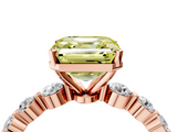 Rose gold Fancy Yellow Asscher  Solitaire Diamond Ring with Pave Band and Four-Prong Setting_21