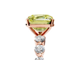 Rose gold Fancy Yellow Asscher  Solitaire Diamond Ring with Pave Band and Four-Prong Setting_22