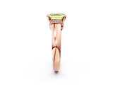 Rose gold Fancy Yellow Asscher  Solitaire Diamond Ring with Pave Band and Six-Prong Setting_31