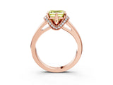 Rose gold Fancy Yellow Asscher  Solitaire Diamond Ring with Pave Band and Six-Prong Setting_32
