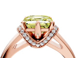 Rose gold Fancy Yellow Asscher  Solitaire Diamond Ring with Pave Band and Six-Prong Setting_33