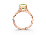 Rose gold Fancy Yellow Asscher  Solitaire Diamond Ring with Six-Prong Cathedral Setting_35