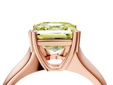 Rose gold Fancy Yellow Asscher  Solitaire Diamond Ring with Six-Prong Cathedral Setting_36