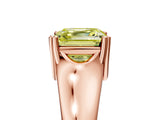 Rose gold Fancy Yellow Asscher  Solitaire Diamond Ring with Six-Prong Cathedral Setting_37