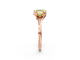 Rose gold Fancy Yellow Asscher  Solitaire Diamond Ring with Six-Prong Setting and Tapered Band_18