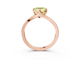 Rose gold Fancy Yellow Asscher  Solitaire Diamond Ring with Six-Prong Setting and Tapered Band_19