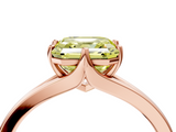 Rose gold Fancy Yellow Asscher  Solitaire Diamond Ring with Six-Prong Setting and Tapered Band_20