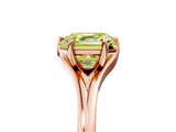 Rose gold Fancy Yellow Asscher  Solitaire Diamond Ring with Six-Prong Setting and Tapered Band_21