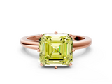 Rose gold Fancy Yellow Asscher  Solitaire Diamond Ring with Six-Prong Setting on a Classic Band_37