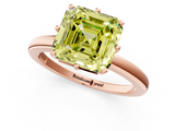 Rose gold Fancy Yellow Asscher  Solitaire Diamond Ring with Six-Prong Setting on a Classic Band_38
