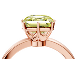 Rose gold Fancy Yellow Asscher  Solitaire Diamond Ring with Six-Prong Setting on a Classic Band_41