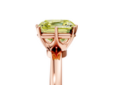 Rose gold Fancy Yellow Asscher  Solitaire Diamond Ring with Six-Prong Setting on a Classic Band_42