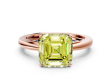Rose gold Fancy Yellow Asscher  Solitaire Diamond Ring with Split Shank and Four-Prong Setting_12