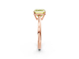 Rose gold Fancy Yellow Asscher  Solitaire Diamond Ring with Split Shank and Four-Prong Setting_14