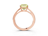 Rose gold Fancy Yellow Asscher  Solitaire Diamond Ring with Split Shank and Four-Prong Setting_15