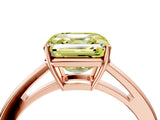 Rose gold Fancy Yellow Asscher  Solitaire Diamond Ring with Split Shank and Four-Prong Setting_16