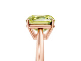 Rose gold Fancy Yellow Asscher  Solitaire Diamond Ring with Split Shank and Four-Prong Setting_17