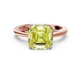 Rose gold Fancy Yellow Asscher  Solitaire Diamond Ring with Split Shank and Four-Prong Setting_37