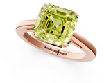 Rose gold Fancy Yellow Asscher  Solitaire Diamond Ring with Split Shank and Four-Prong Setting_38