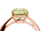 Rose gold Fancy Yellow Asscher  Solitaire Diamond Ring with Split Shank and Four-Prong Setting_41