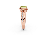 Rose gold Fancy Yellow Asscher  Solitaire Diamond Ring with Split Shank and Prong Setting_2