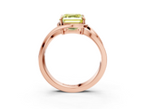 Rose gold Fancy Yellow Asscher  Solitaire Diamond Ring with Split Shank and Prong Setting_3